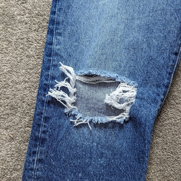 Levi's 501 distressed button fly high waist blue jeans W29 L26 - Picture 4 of 16